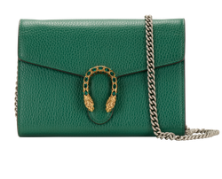 Dionysus Wallet On Chain, Leather, Green, 401231.534563, DB/B, 3*